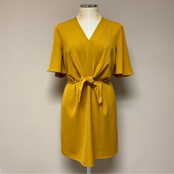 Black Tape Tie Waist Minidress - Picture 2 of 6